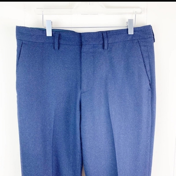 Bonobos Blue Straight Leg Wool Trousers 33 - Picture 3 of 7